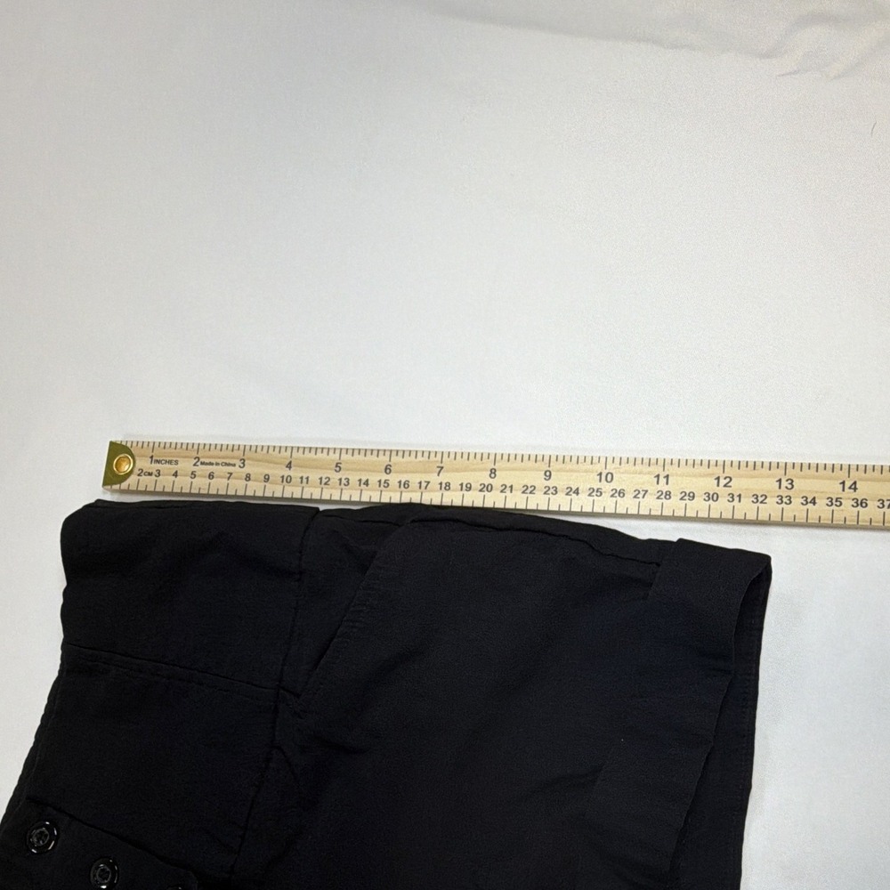 H&M Womens Black High Rise High-Waisted Shorts Button Front Cuffed Size M - Picture 3 of 8